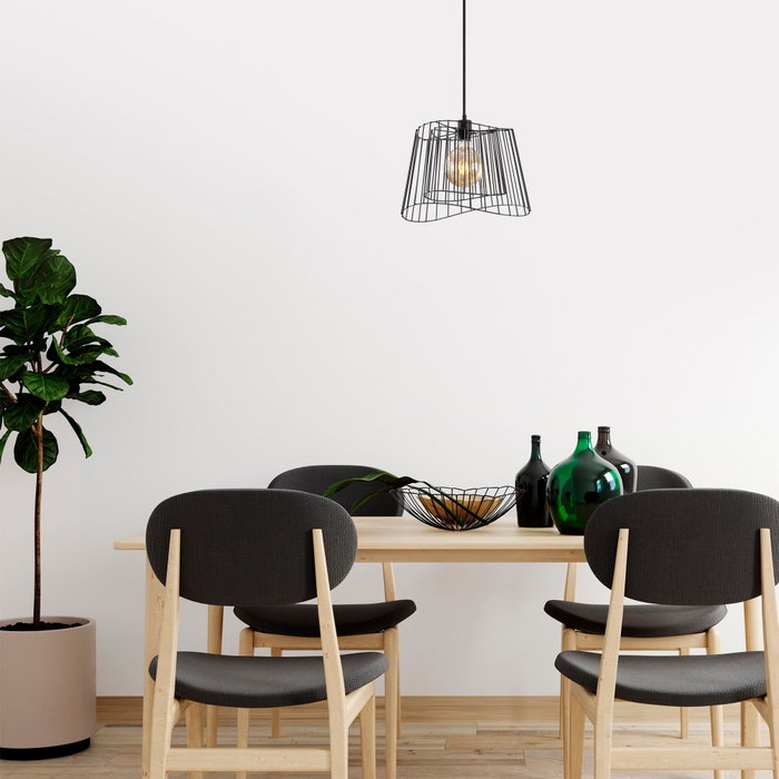Opviq Lámpara de araña industrial negra con altura ajustable Opviq Lámpara de araña industrial negra con altura ajustable